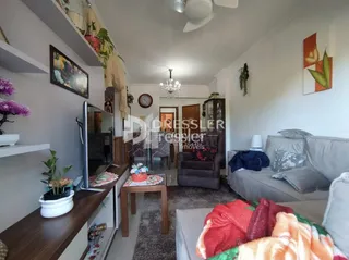 A sala de estar de uma residência em Lajeado, Brasil.