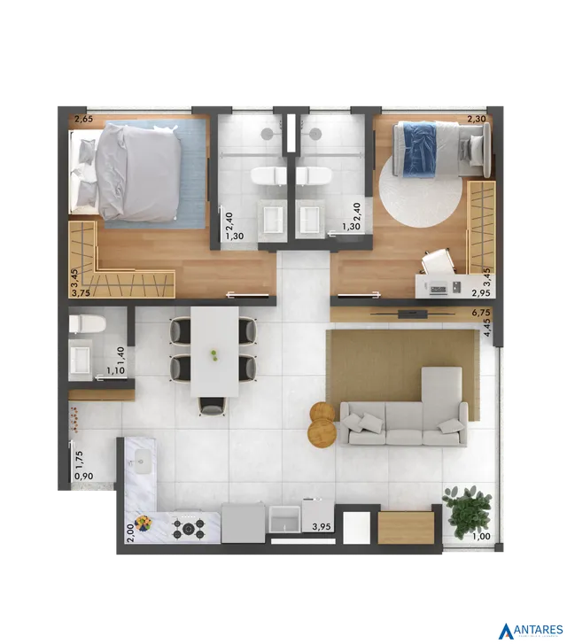 Apartamento com 2 dormitórios, foto 4