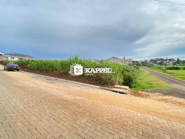 Vista da rua de acesso a uma propriedade em Lajeado, Brasil.