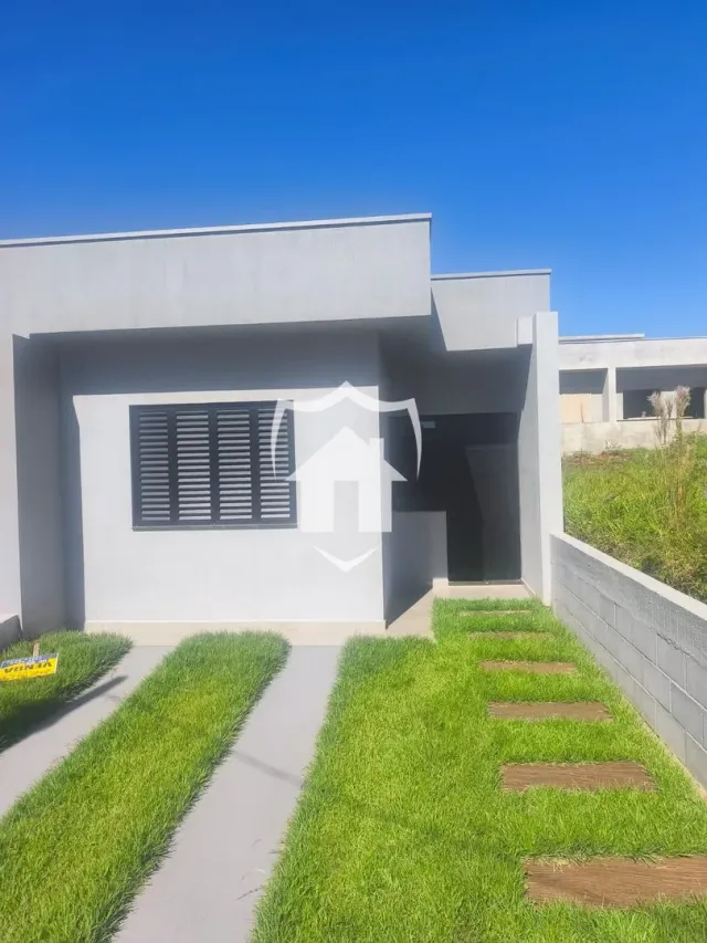 Fachada moderna de uma casa em Lajeado, Brasil.
