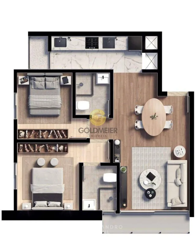 Apartamento com 2 dormitórios, foto 2