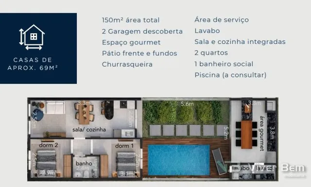 Casa geminada com 2 dormitórios, foto 2