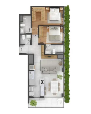 Apartamento com 2 dormitórios, foto 17