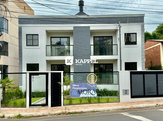 Fachada de um prédio residencial moderno em Lajeado, Brasil.