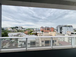 Vista panorâmica da paisagem urbana de Lajeado, Brasil, vista de um terraço.