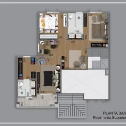 Planta baixa mostrando o layout de um imóvel.