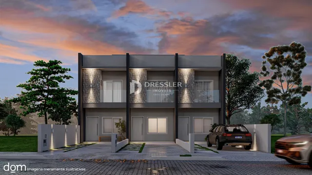 Fachada de uma residência moderna em Lajeado, Brasil.