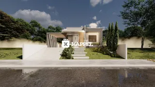 Fachada moderna de uma casa em Lajeado, Brasil, com jardim frontal e paisagismo.