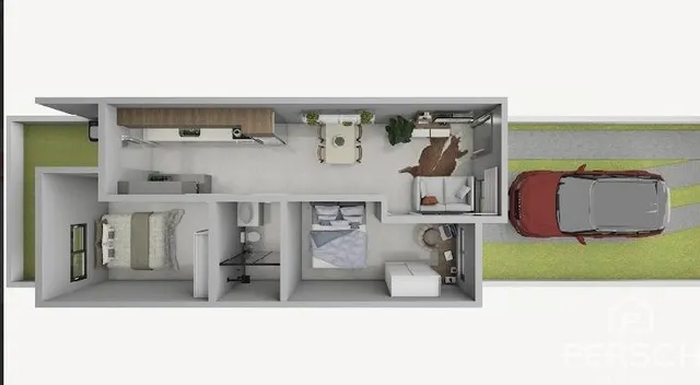 Foto de uma sala de estar com móveis embutidos e prateleiras.