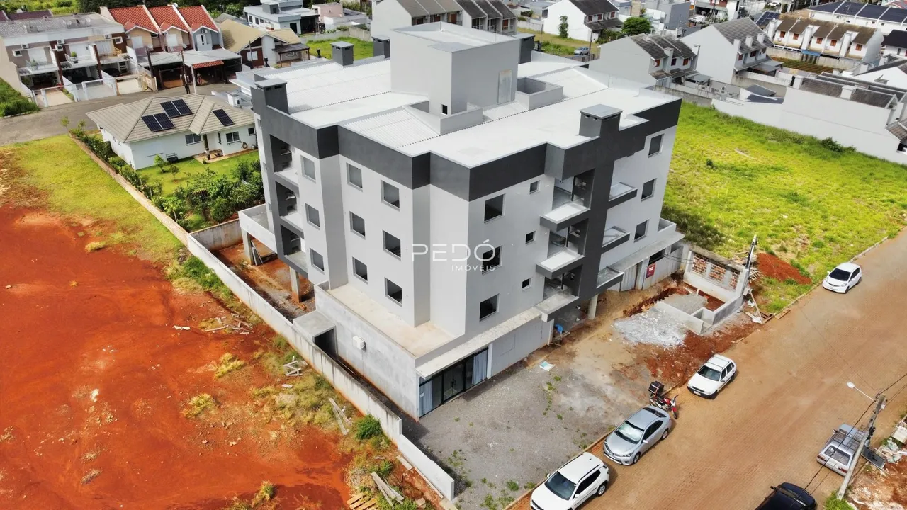 Vista aérea da fachada de um imóvel residencial em Lajeado, Brasil.