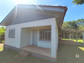A fachada de uma casa em Lajeado, Brasil.
