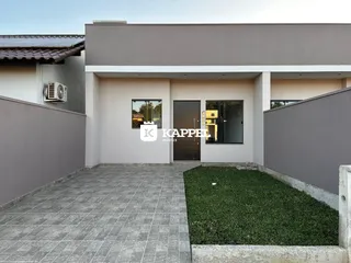 Fachada moderna de uma casa em Lajeado, Brasil.
