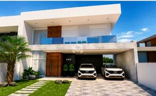 Fachada moderna de uma casa em Lajeado, Brasil.