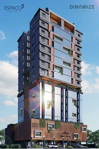 Fachada moderna de um edifício residencial em Lajeado, Brasil.