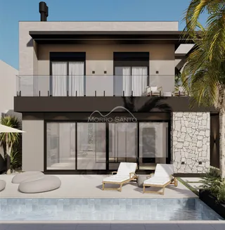 Foto da fachada de uma casa com piscina em Lajeado, Brasil.