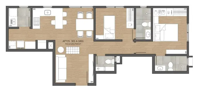 Apartamento com 2 dormitórios, foto 3