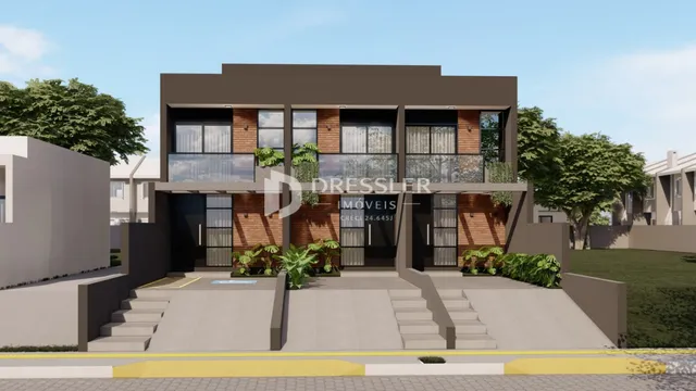 Fachada de uma residência moderna em Lajeado, Brasil.