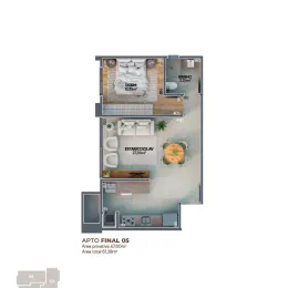 Apartamento com 1 dormitório, foto 3