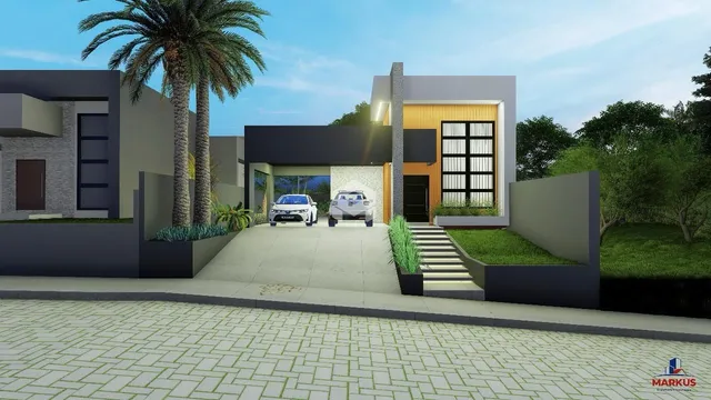 Fachada de uma casa moderna em Lajeado.