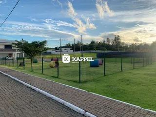 Foto de um terreno com gramado e cerca.