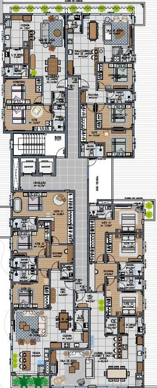 Planta baixa de um imóvel residencial mostrando a distribuição dos cômodos.