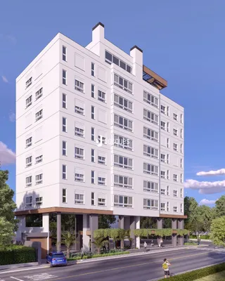Fachada de um prédio residencial moderno em Lajeado.
