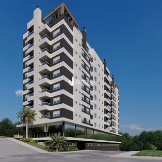Fachada moderna de um edifício residencial em Lajeado, Brasil.