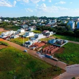 Vista aérea de uma área residencial em Lajeado, Brasil.