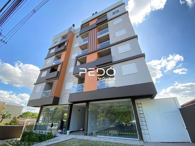 Fachada moderna de um prédio residencial em Lajeado, Brasil.