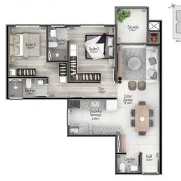 Apartamento com 2 dormitórios, foto 4
