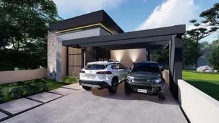 Fachada moderna de uma casa com garagem em Lajeado, Brasil.