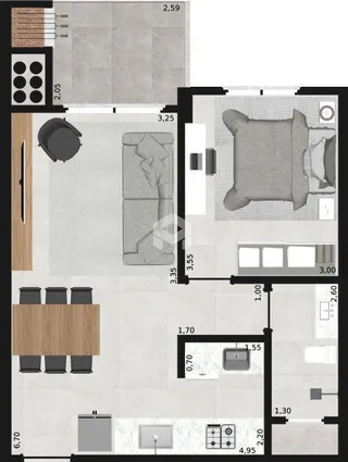 Apartamento com 1 dormitório, foto 5