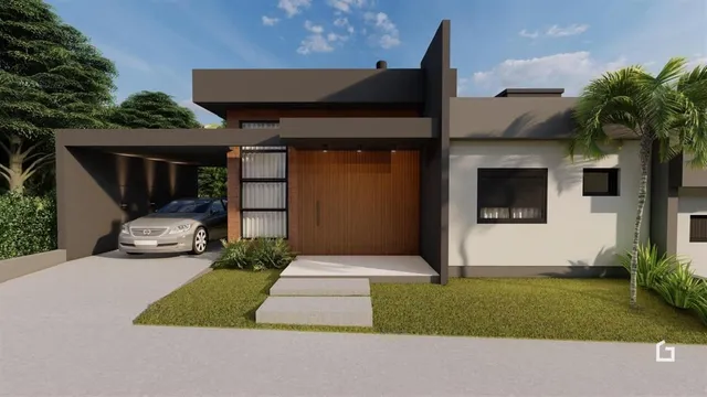 Fachada moderna de uma residência em Lajeado, Brasil.