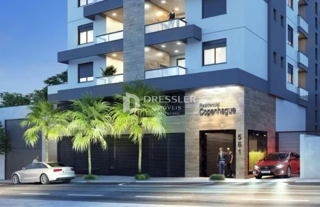 Fachada moderna de um edifício residencial em Lajeado, Brasil.