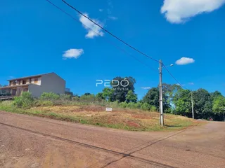 Vista da propriedade em Lajeado, Brasil, mostrando uma estrada de terra e um terreno inclinado.