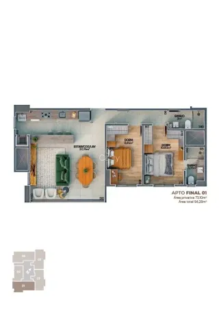 Apartamento com 2 dormitórios, foto 2