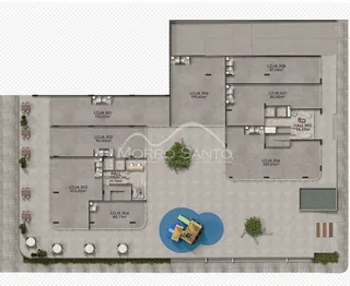 Planta baixa de um imóvel comercial em Lajeado, mostrando a disposição das lojas.