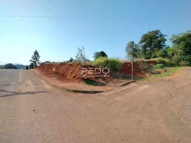 Vista da propriedade com terra exposta ao lado de uma estrada.