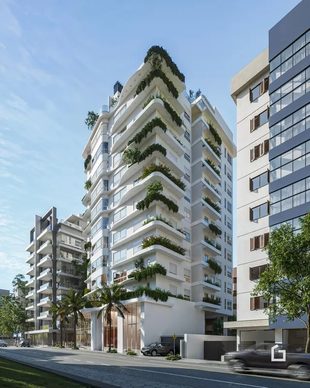 Fachada moderna de um prédio residencial em Lajeado, Brasil.