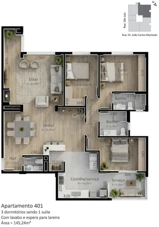 Apartamento com 3 dormitórios, foto 2