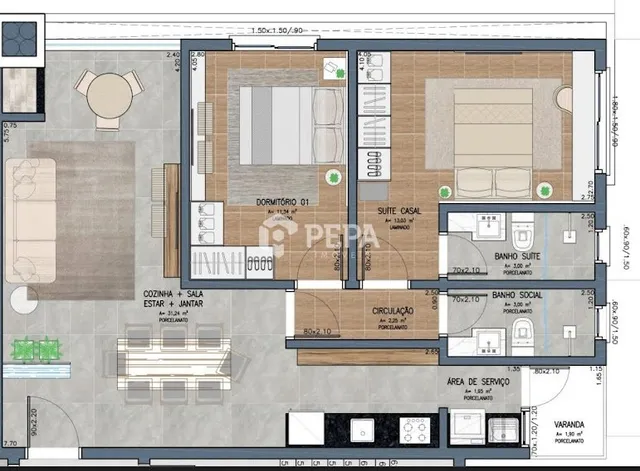 Apartamento com 2 dormitórios, foto 3