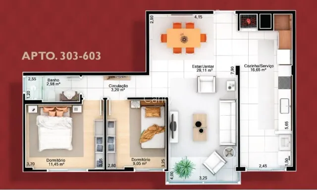 Apartamento com 2 dormitórios, foto 2