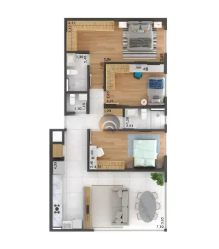 Apartamento com 3 dormitórios, foto 4