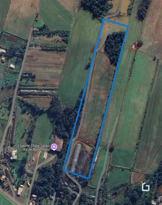 Vista aérea de uma propriedade rural em Lajeado, Brasil.