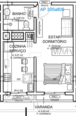 Planta baixa de um imóvel em Lajeado mostrando a disposição dos cômodos.