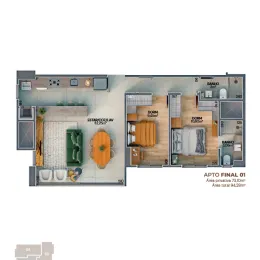 Apartamento com 2 dormitórios, foto 3