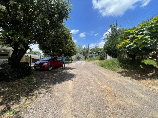 Uma estrada de terra leva à propriedade em Lajeado.