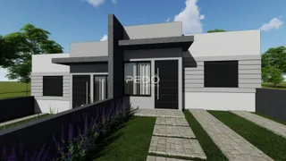 Fachada de uma casa moderna em Lajeado, Brasil com jardim frontal.