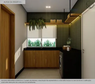 Uma sala de estar com acabamentos em madeira e decoração moderna.