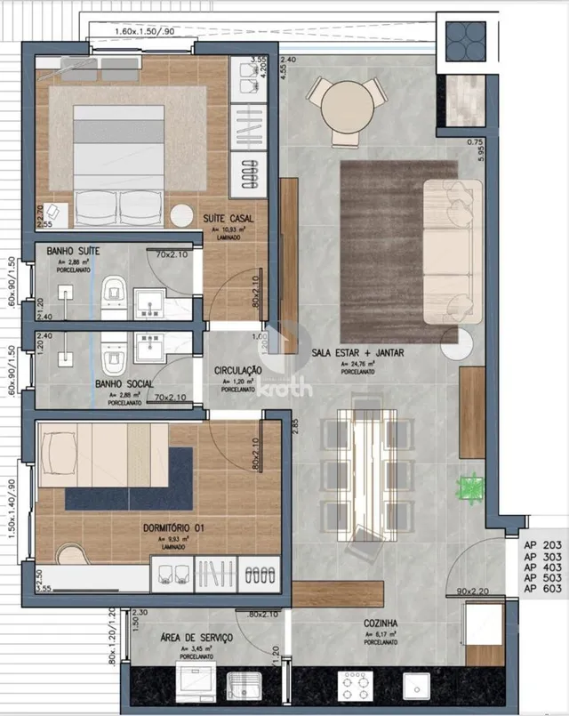 Apartamento com 2 dormitórios, foto 4